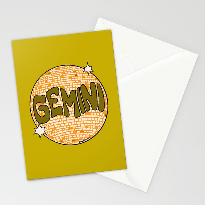 Gemini Disco Ball Stationery Card Gallery Image 2
