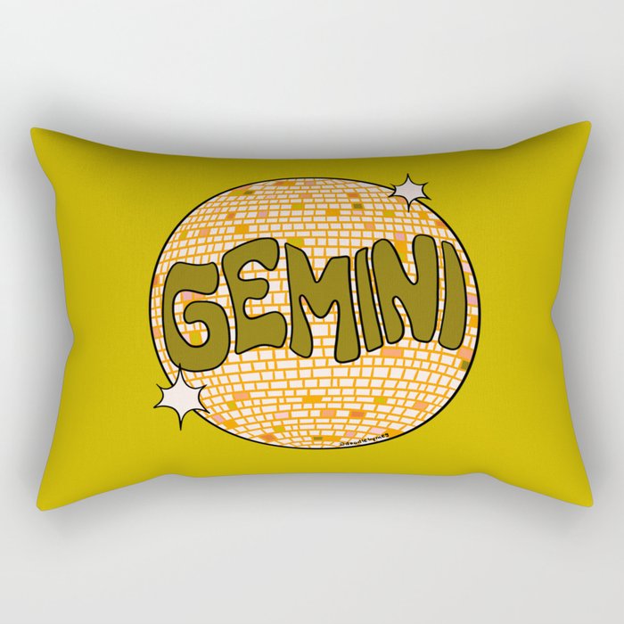 Gemini Disco Ball Rectangular Pillow Gallery Image 2