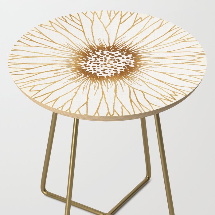 Gold Sunflower Drawing Side Table Gallery Image 2