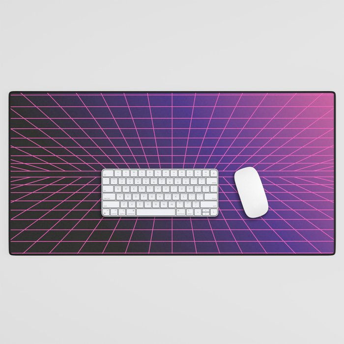 Outrun Grid / 80s Retro Desk Mat Gallery Image 1