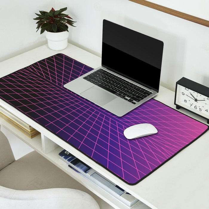 Outrun Grid / 80s Retro Desk Mat Gallery Image 2