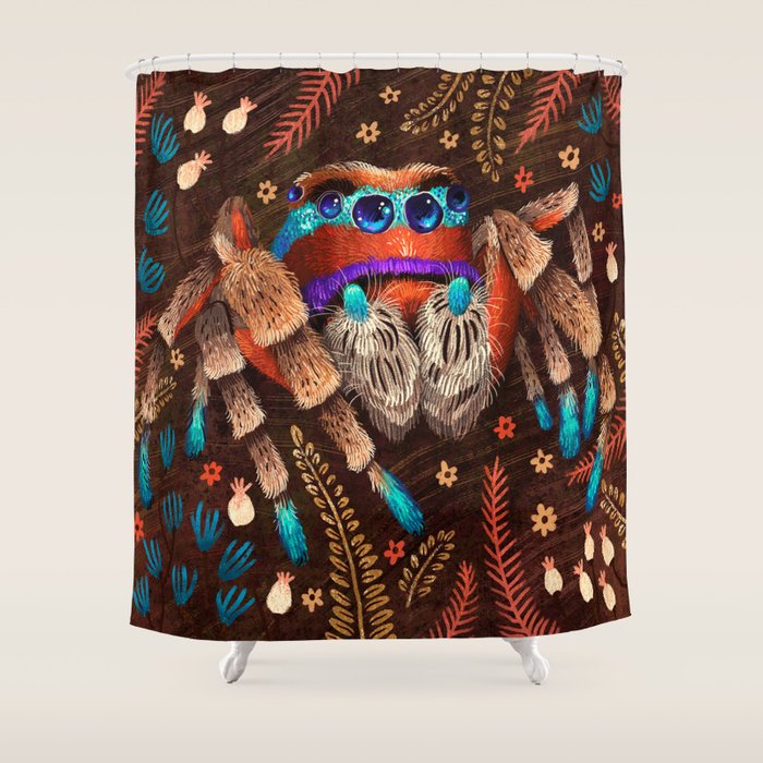 Jumping Spider Shower Curtain Gallery Image 1