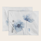 Blue Watercolor Poppies Placemat Gallery Image 1