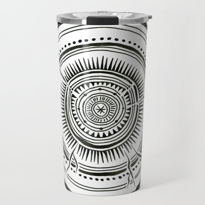 Quaking Aspen - Black Tree Rings Travel Mug Gallery Image 1