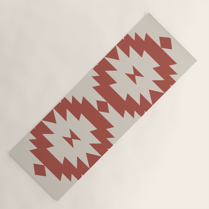 Southwestern Minimalism - Red Neutral Beige Yoga Mat Gallery Image 1