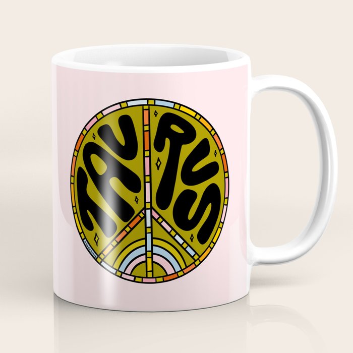 Taurus Peace Sign Coffee Mug Gallery Image 1