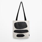 Mid Century Modern Minimalist Abstract Art Brush Strokes Black & White Ink Art Tribal Pebbles Tote Bag Gallery Image 2