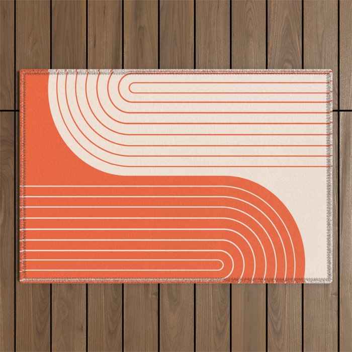 Two Tone Line Curvature XI  Outdoor Rug Gallery Image 1