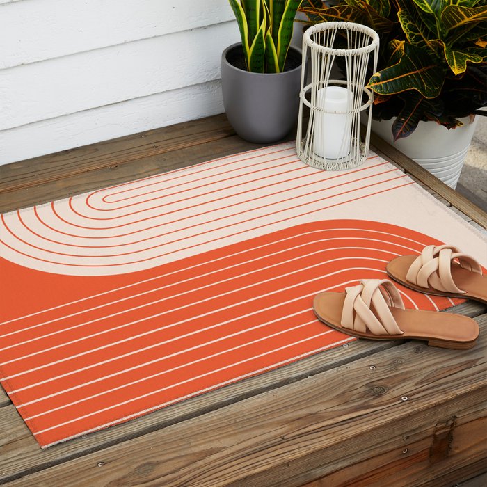 Two Tone Line Curvature XI  Outdoor Rug Gallery Image 2