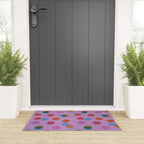 Smiley Face Stamp Print in Purple Welcome Mat Gallery Image 3