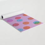 Smiley Face Stamp Print in Purple Yoga Mat Gallery Image 2
