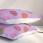 Smiley Face Stamp Print in Purple Pillow Sham Gallery Image 3