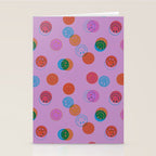 Smiley Face Stamp Print in Purple Stationery Card Gallery Image 2