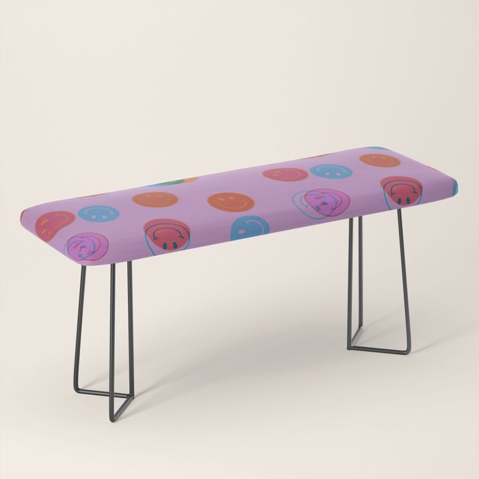 Smiley Face Stamp Print in Purple Bench Gallery Image 1