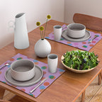 Smiley Face Stamp Print in Purple Placemat Gallery Image 2