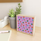 Smiley Face Stamp Print in Purple Mini Art Print Gallery Image 2