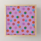 Smiley Face Stamp Print in Purple Mini Art Print Gallery Image 1