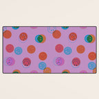 Smiley Face Stamp Print in Purple Desk Mat Gallery Image 3
