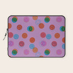 Smiley Face Stamp Print in Purple Laptop Sleeve Gallery Image 1