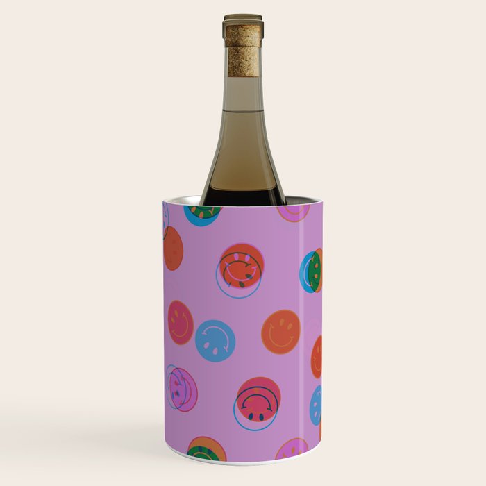 Smiley Face Stamp Print in Purple Wine Chiller Gallery Image 2