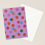 Smiley Face Stamp Print in Purple Stationery Card Gallery Image 2
