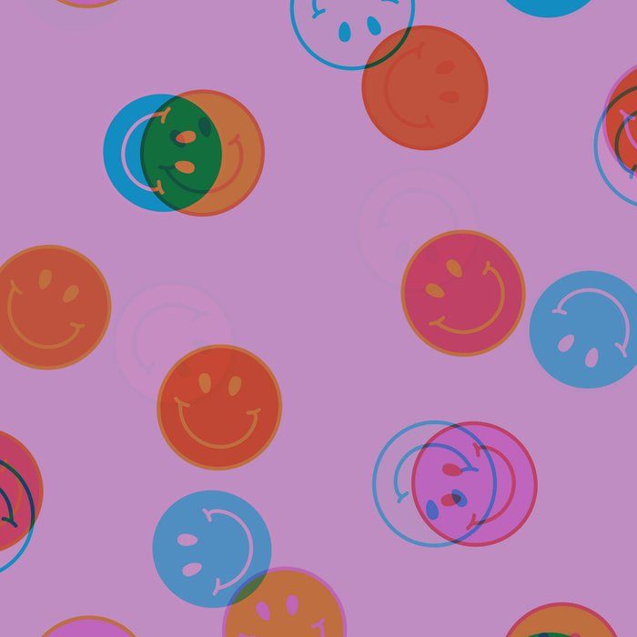 Smiley Face Stamp Print in Purple Coffee Mug Gallery Image 2