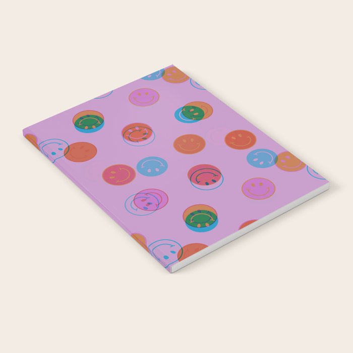 Smiley Face Stamp Print in Purple Notebook Gallery Image 2