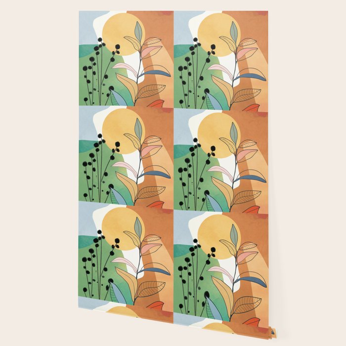 Modern abstract leaves line art 12 Wallpaper Gallery Image 2
