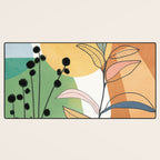 Modern abstract leaves line art 12 Desk Mat Gallery Image 3