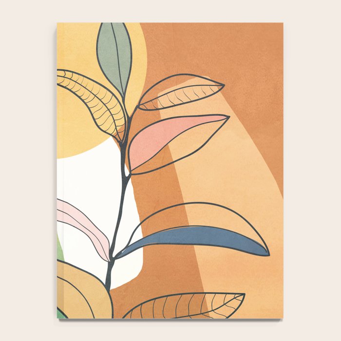 Modern abstract leaves line art 12 Notebook Gallery Image 4