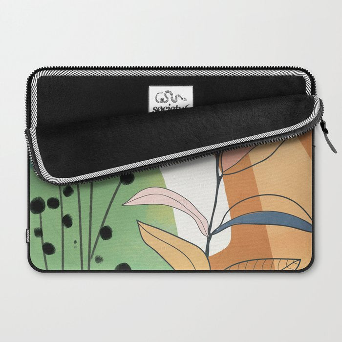 Modern abstract leaves line art 12 Laptop Sleeve Gallery Image 2