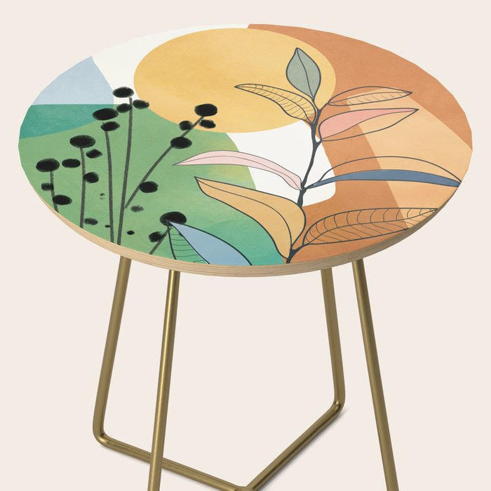 Modern abstract leaves line art 12 Side Table Gallery Image 2