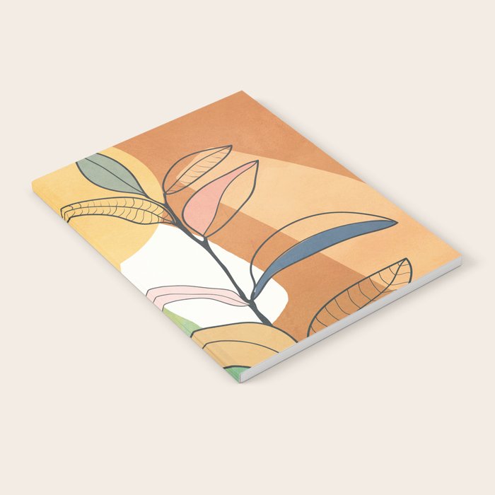 Modern abstract leaves line art 12 Notebook Gallery Image 2