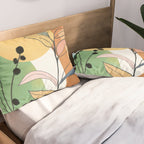 Modern abstract leaves line art 12 Pillow Sham Gallery Image 2
