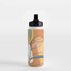 Modern abstract leaves line art 12 Water Bottle Gallery Image 2