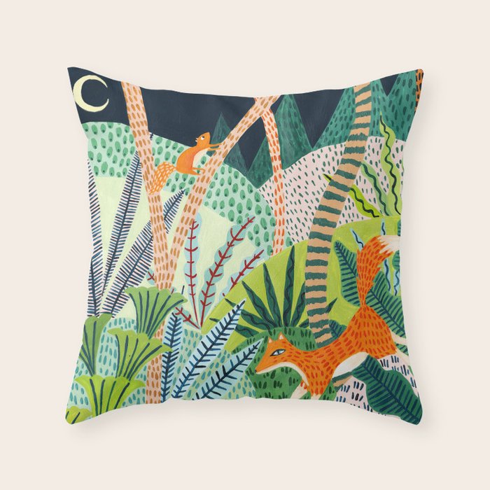 Woodland Fox Throw Pillow Gallery Image 1