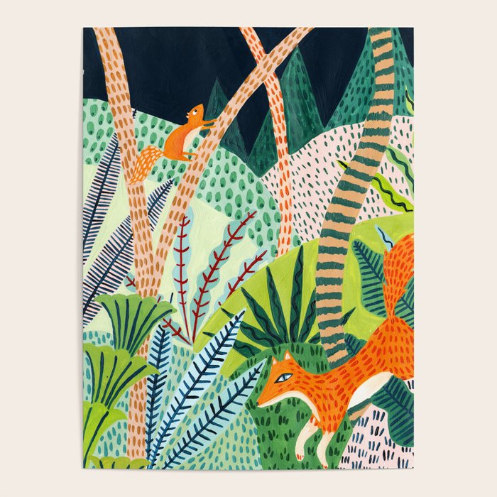 Woodland Fox Poster Gallery Image 4