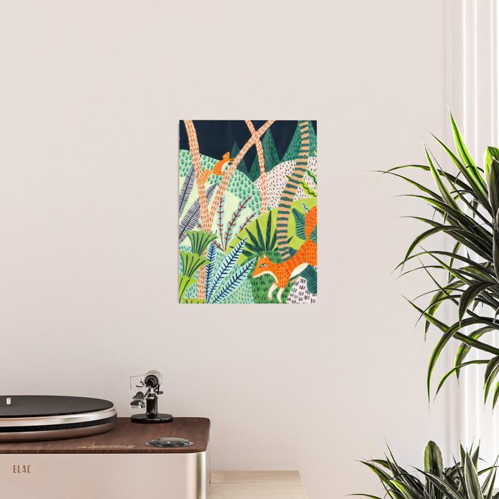 Woodland Fox Poster Gallery Image 2
