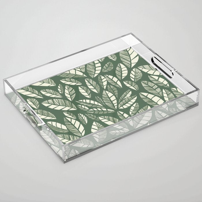 Wildlife Safari Laeves green Acrylic Tray Gallery Image 1