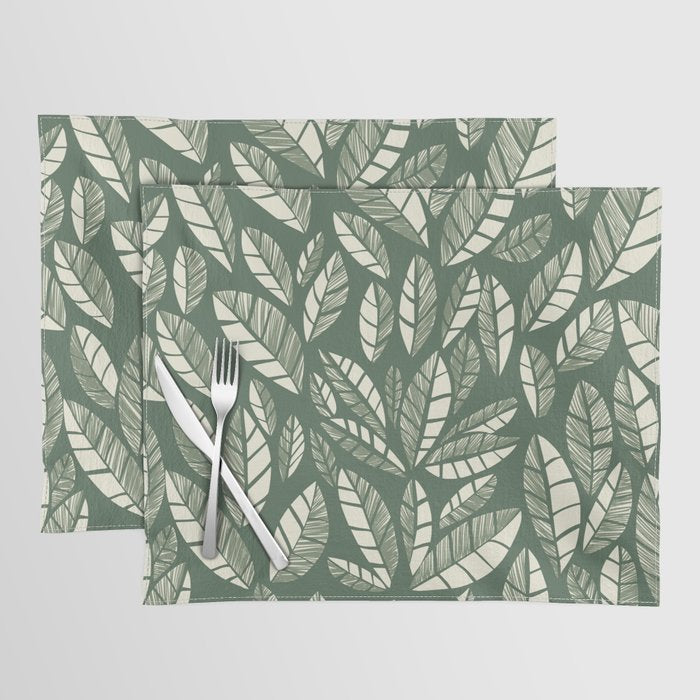 Wildlife Safari Laeves green Placemat Gallery Image 1