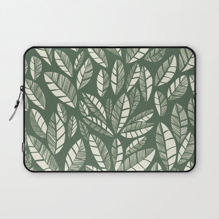 Wildlife Safari Laeves green Laptop Sleeve Gallery Image 1