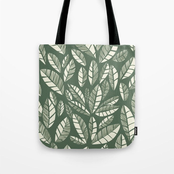Wildlife Safari Laeves green Tote Bag Gallery Image 1