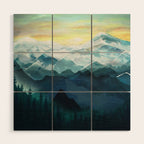Mountain Range Wood Wall Art Gallery Image 1