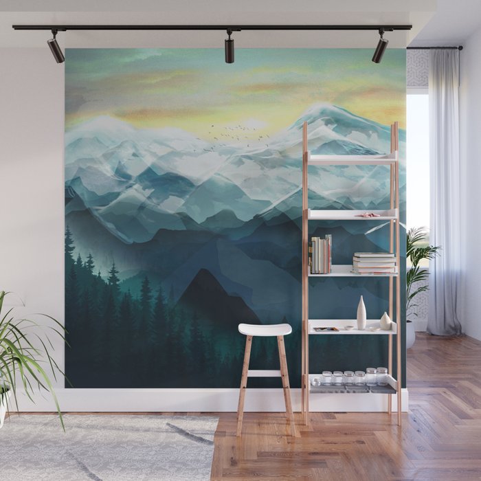 Mountain Range Wall Mural Gallery Image 1