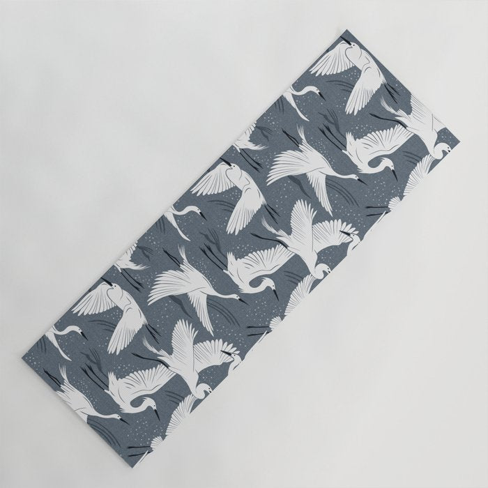 Soaring Wings - Steel Blue Grey Yoga Mat Gallery Image 1