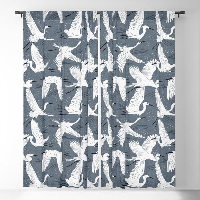 Soaring Wings - Steel Blue Grey Window Curtain Gallery Image 5