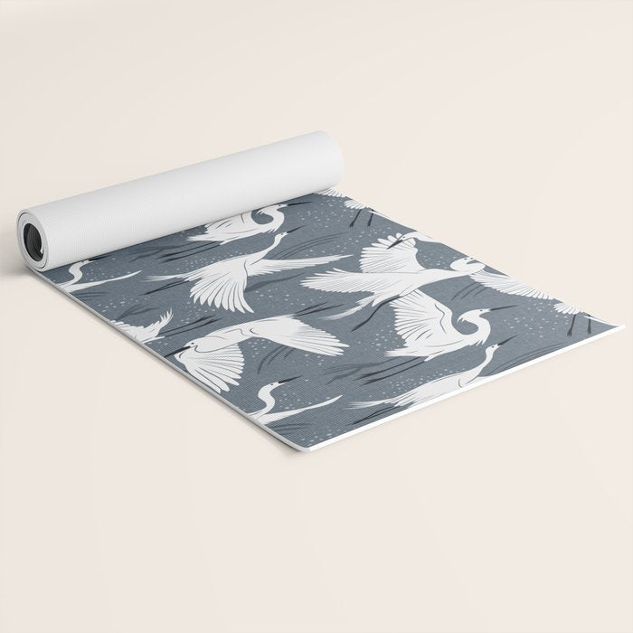 Soaring Wings - Steel Blue Grey Yoga Mat Gallery Image 2