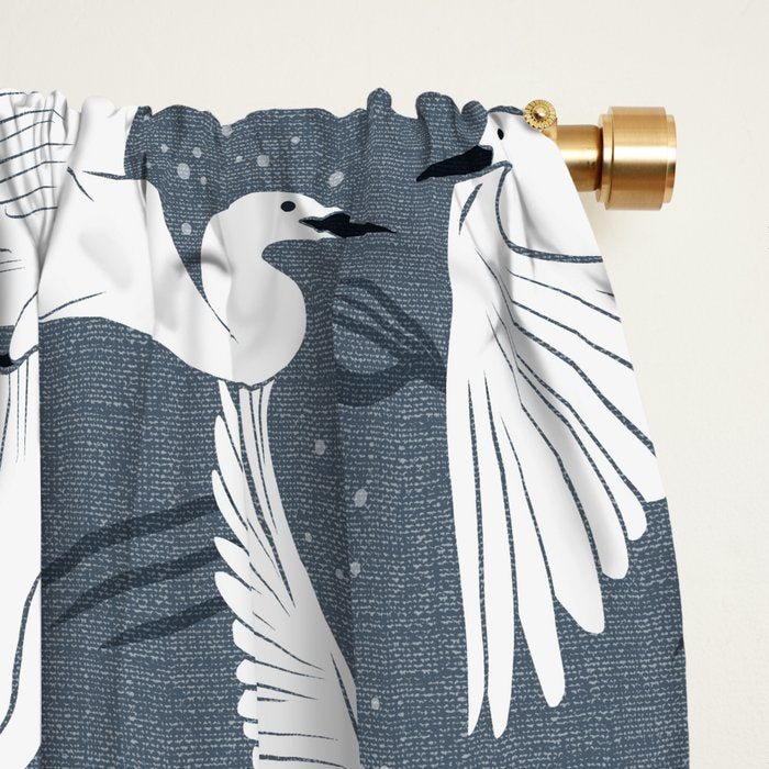 Soaring Wings - Steel Blue Grey Window Curtain Gallery Image 2