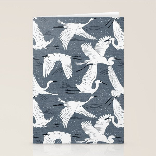 Soaring Wings - Steel Blue Grey Stationery Card Gallery Image 2