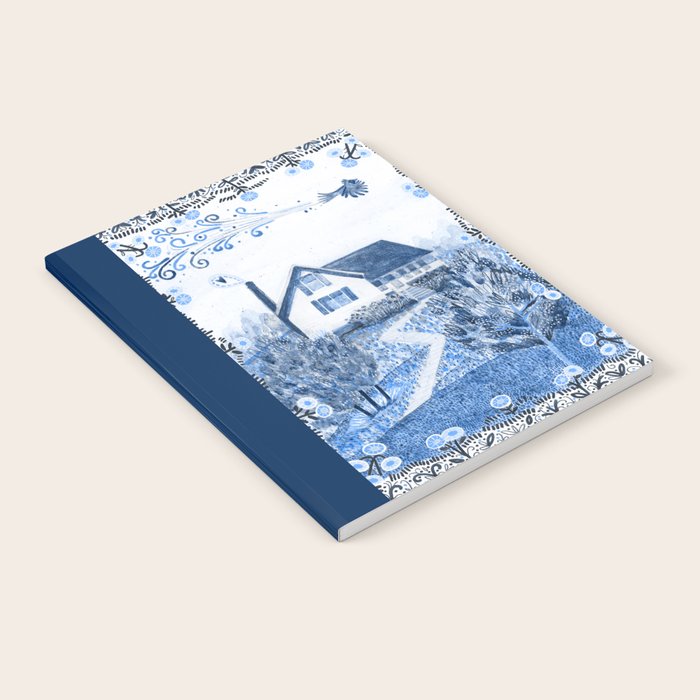 The Old Country Farm in Navy Blue - Farm House Decor Notebook Gallery Image 2